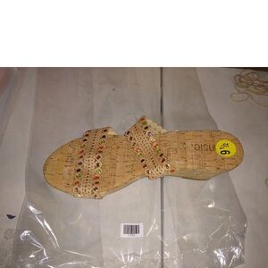 Kensi Womens Strap Wedge Sandals , Multi , 9.5